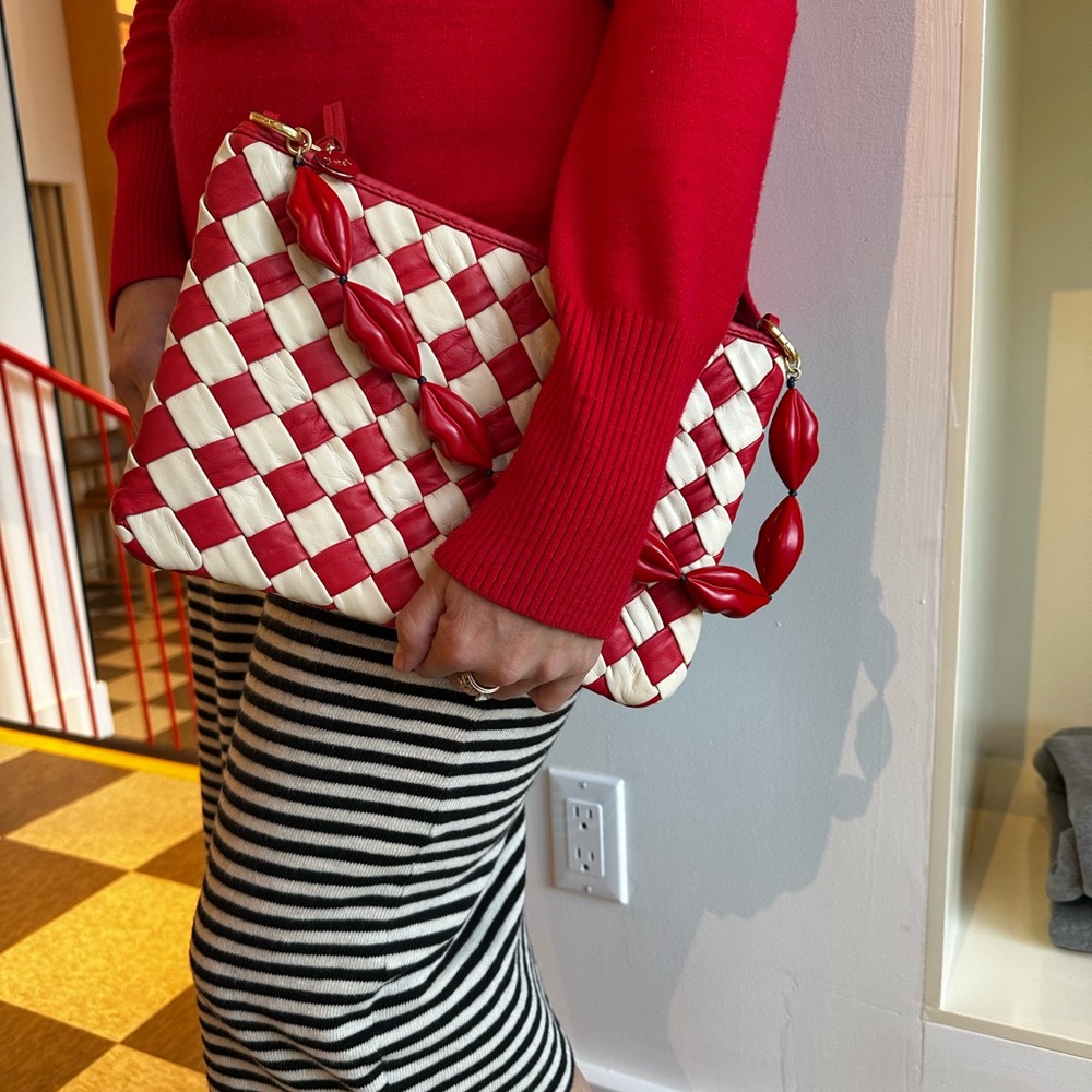NWT Clare V. Woven Flat Clutch with Tabs - Picture 4 of 9